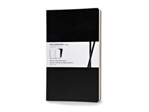 Записная книжка Moleskine Volant (нелинованная, 2 шт.), Large (13х21см), черный